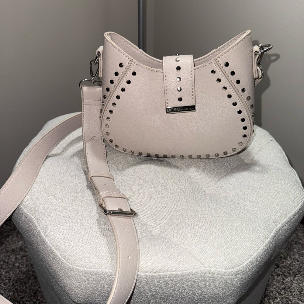 BCBGeneration Light Pink Studded Crossbody Bag